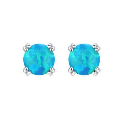Fashionable, Bold and Beautiful DressMODIAN 925 Sterling Silver Fashion Stylish Natural Opal Stud Earrings For Women Girl Fine Jewelry Anniversary Gifts Accessories - Just The Fly Way