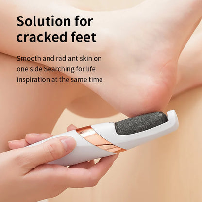 Automatic Foot Callus Rubbing Pedicure Rough Skin Remover for Feet and has a Rechargeable Battery.