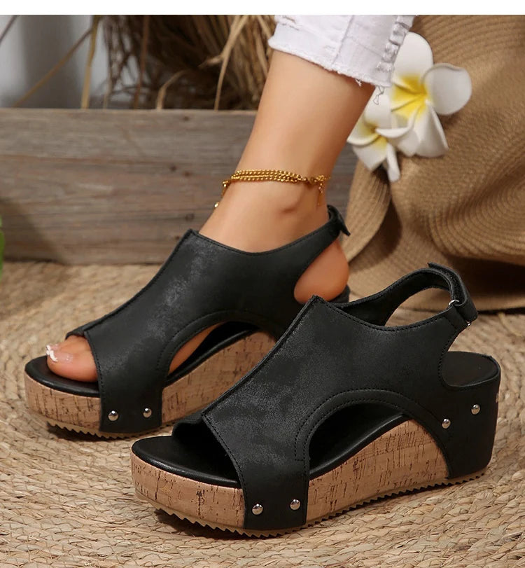 Fashionable, Bold and Beautiful DressWomen's Sandals High Heels Sandals With Wedges Shoes Woman Platform Sandals Summer Peep Toe Heeled Slippers Sandalias De Mujer