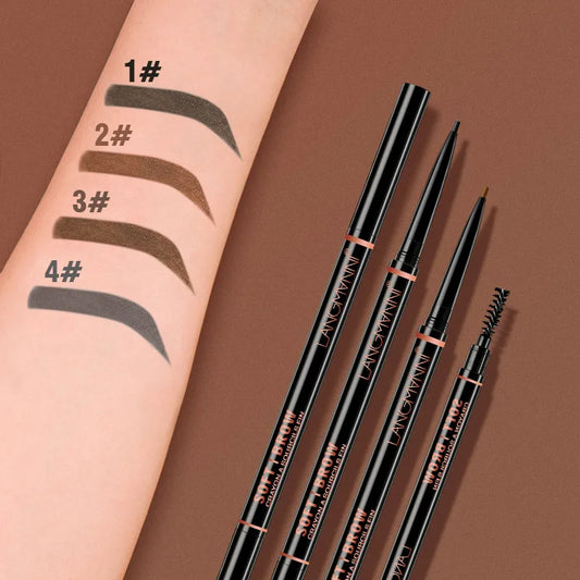 Fashionable, Bold and Beautiful DressLangmanni Double headed Rotable Eyebrow Pen with a 1.5mm diameter Fine refill Waterproof Wild Eyebrow Pen and Eyebrow Brush - Just The Fly Way
