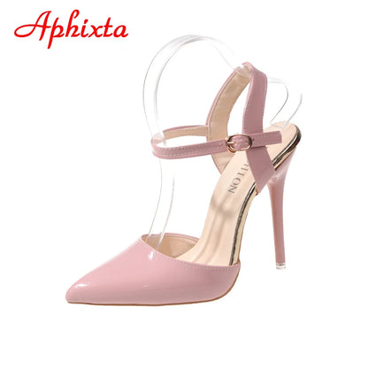 Fashionable, Bold and Beautiful DressWomen's Aphixta 12cm Super High Stiletto Heels Ankle Strap Sandals Pointed Toe Party Heels : Extended Sizes