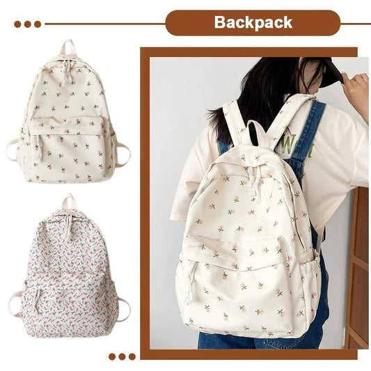 Floral White School Bags - Just The Fly Way