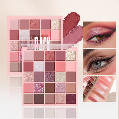 Fashionable, Bold and Beautiful Dress25 Colors Eyeshadow Palette High Gloss Cement Grey Rose Brown Color Tone Matte Glitter Daily Makeup Dry Rose Eyeshadow For Music