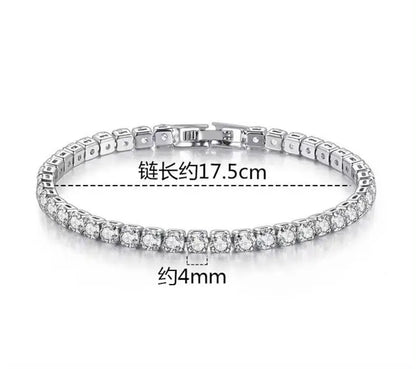 Solid 18K 14K Gold Moissanite Tennis Bracelet for Women D VVS1 Round 925 Sterling Silver Luxury Bracelet for Engagement - Just The Fly Way