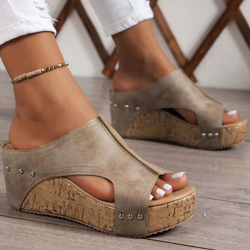 Fashionable, Bold and Beautiful DressWomen's Sandals High Heels Sandals With Wedges Shoes Woman Platform Sandals Summer Peep Toe Heeled Slippers Sandalias De Mujer