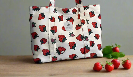 Cute Large Capacity Cherry or Strawberry Print Nylon Casual Tote Bag - Just The Fly Way