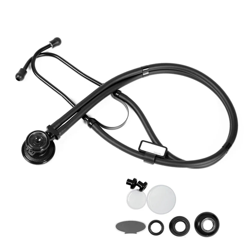 Fashionable, Bold and Beautiful DressClassic Black Doctor Cardiology Professional Estetoscopio Dual Head Nurse Cute Stethoscope Medical Equipment Health Devices