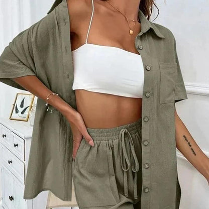 Summer Short Sleeve Shirt and Shorts, Two Piece Set - Just The Fly Way