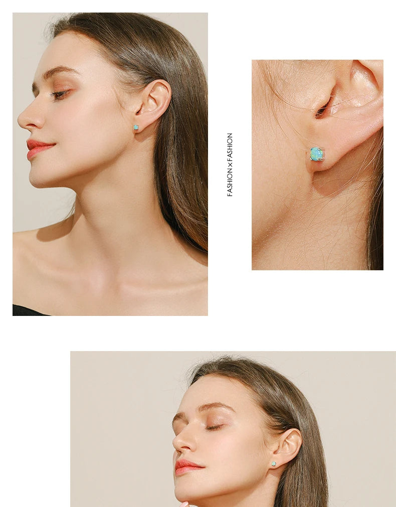 Fashionable, Bold and Beautiful DressMODIAN 925 Sterling Silver Fashion Stylish Natural Opal Stud Earrings For Women Girl Fine Jewelry Anniversary Gifts Accessories - Just The Fly Way