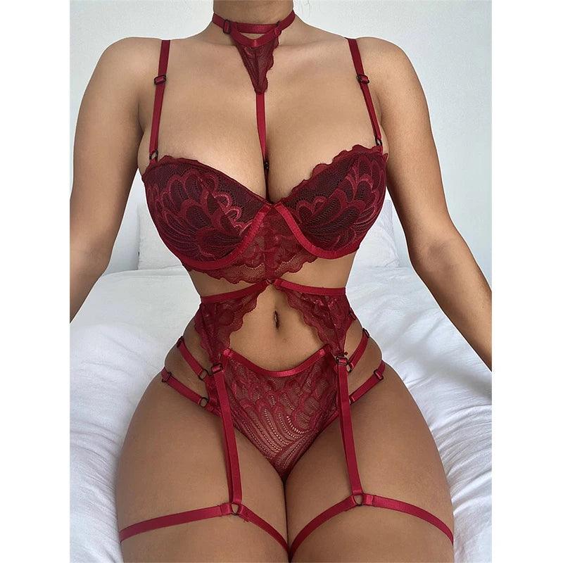 Stunning Lingerie Set, Women's Bra, Garters, Panties - Just The Fly Way