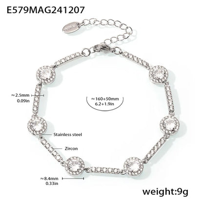 Shimmering Gold Plated Tennis Bracelet for Women - Vintage Charm Bangle with Zircon, Heart & Square Designs - Just The Fly Way
