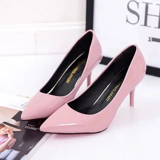 Fashionable, Bold and Beautiful DressBig Size Women's Boat Shoes Faux Suede High Heels Pointed Toe Pumps Stilettos Basic Pump for Female White Black Red Pink Blue