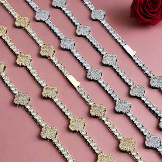 Shine On 18K Gold Plated CZ Diamond Tennis Necklace or Bracelet - Perfect for Glamorous Moments - Just The Fly Way