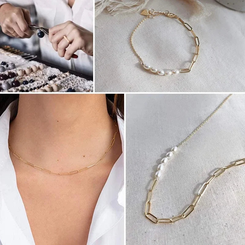 Shine On 18K Gold Plated Paperclip Chain for DIY Jewelry Lovers - Perfect for Necklaces & Bracelets - Just The Fly Way
