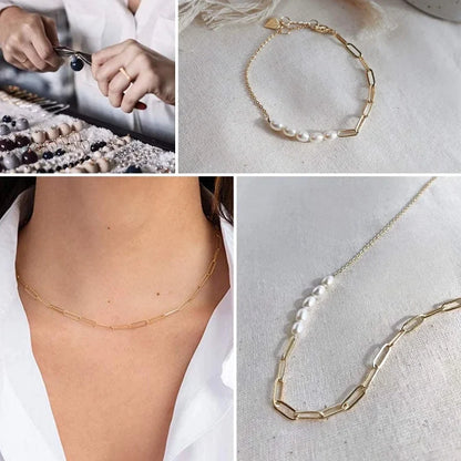 Shine On 18K Gold Plated Paperclip Chain for DIY Jewelry Lovers - Perfect for Necklaces & Bracelets - Just The Fly Way