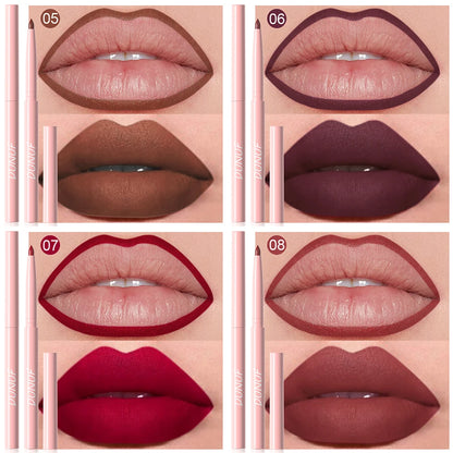 Fashionable, Bold and Beautiful Dress6pcs Lip Liner Pen Set Long-Lasting, Waterproof Sweatproof, Easy Coloring Non-fading Color Rendering Lip Gloss Set Beauty Makeup