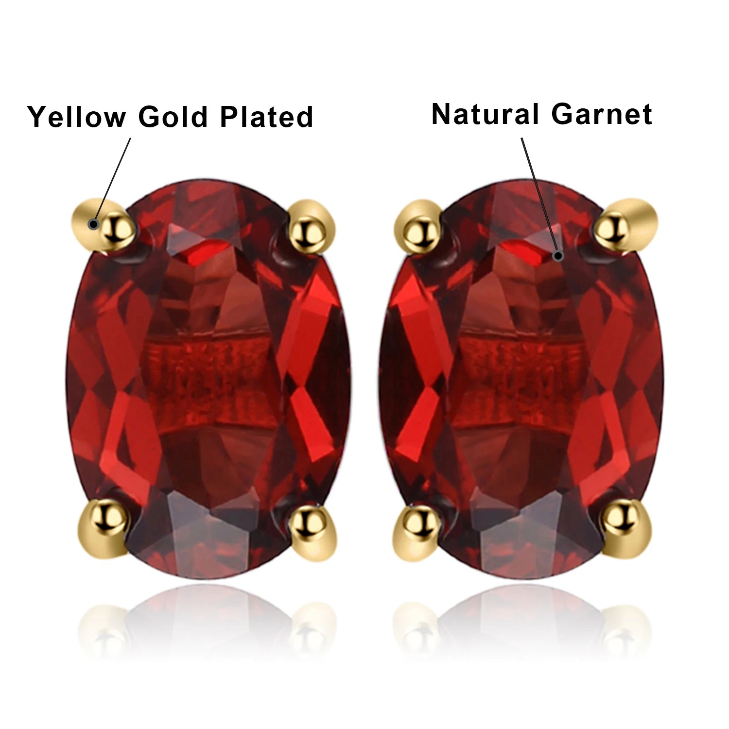 Fashionable, Bold and Beautiful DressJewelryPalace Rose Gold Yellow Gold Plated Oval Natural Amethyst Citrine Garnet Topaz Peridot 925 Sterling Silver Earrings Woman - Just The Fly Way