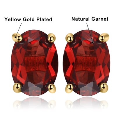 Fashionable, Bold and Beautiful DressJewelryPalace Rose Gold Yellow Gold Plated Oval Natural Amethyst Citrine Garnet Topaz Peridot 925 Sterling Silver Earrings Woman - Just The Fly Way