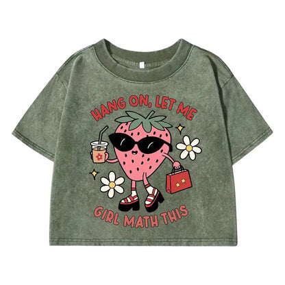 Funny Strawberries Drinking Juice Junior's Crop-Top T-Shirt - Cute & Comfy Graphic Tee - Just The Fly Way