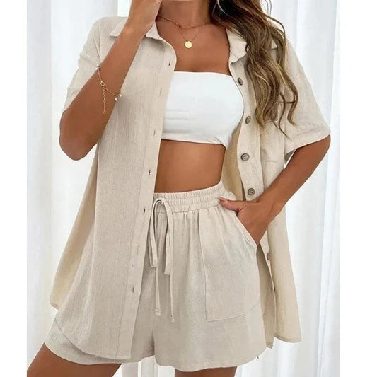 Summer Short Sleeve Shirt and Shorts, Two Piece Set - Just The Fly Way