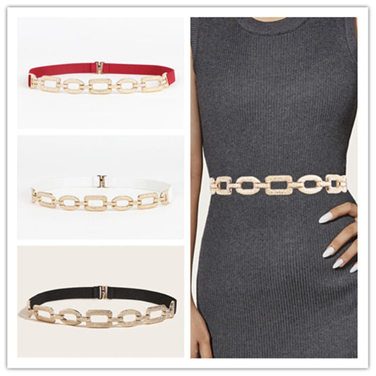 Elastic Link Chain, Splice Buckle, Waist Belt, Sparkle Accessories - Just The Fly Way
