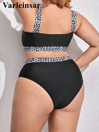 0XL - 4XL Splicing Bikini Plus Size Large Size Swimwear Women Swimsuit Female Two-pieces Bikini set Bather Bathing Suit V3785B - Just The Fly Way