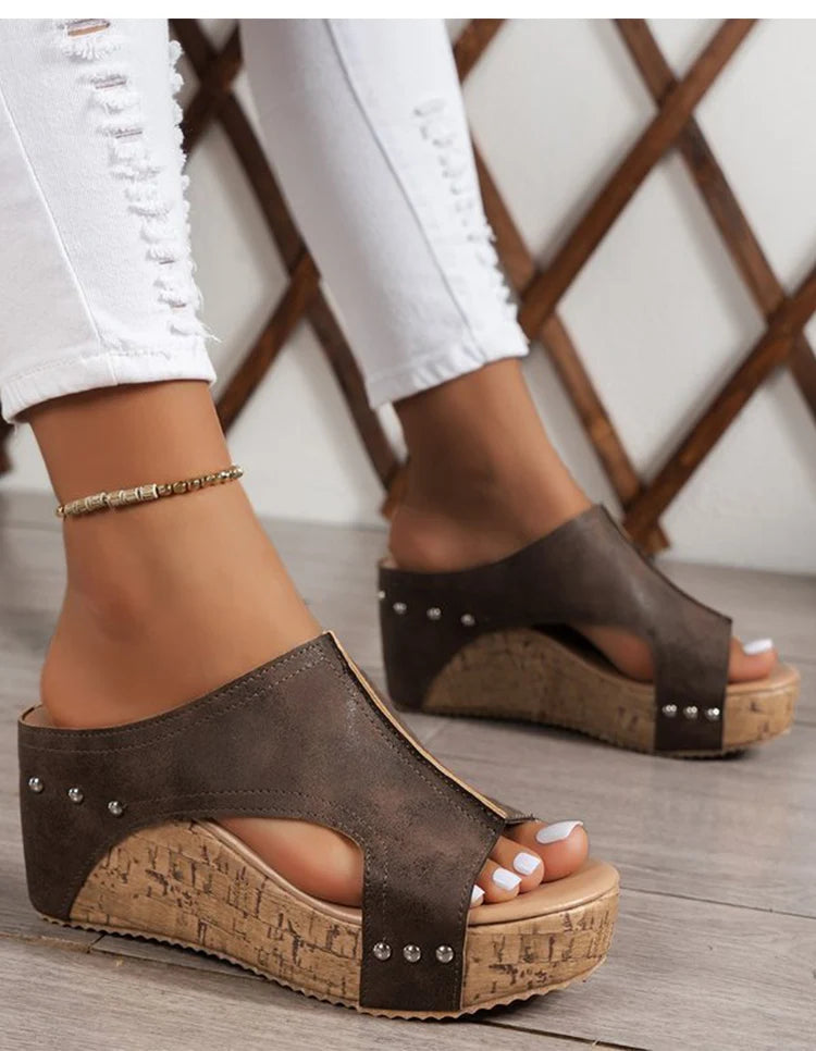 Fashionable, Bold and Beautiful DressWomen's Sandals High Heels Sandals With Wedges Shoes Woman Platform Sandals Summer Peep Toe Heeled Slippers Sandalias De Mujer