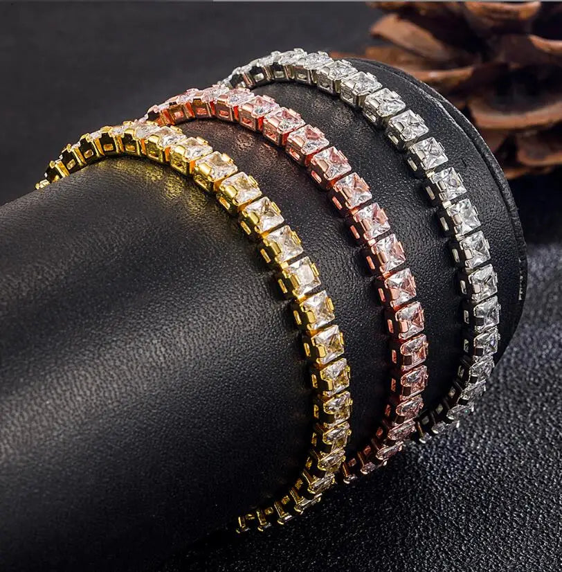 Solid 18K 14K Gold Moissanite Tennis Bracelet for Women D VVS1 Round 925 Sterling Silver Luxury Bracelet for Engagement - Just The Fly Way