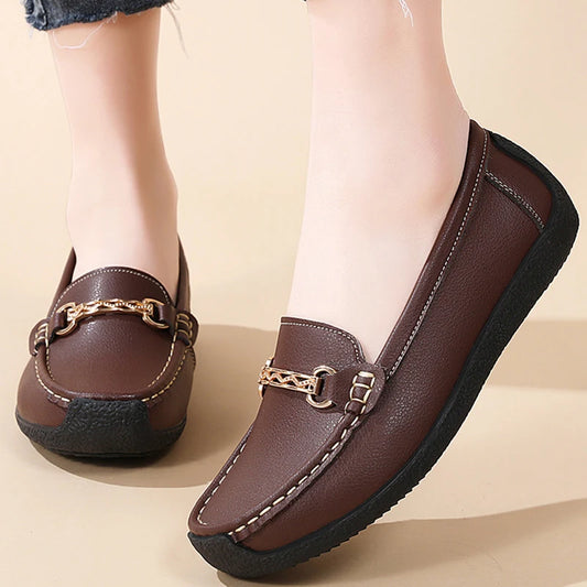 Fashionable, Bold and Beautiful DressWoman Shoes Leather Casual Shoes With Low Heels Loafers Women's Flats 2025 New Zapatos De Mujer Elegant Heel Footwear Women