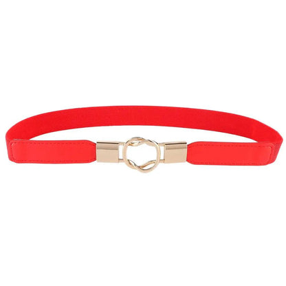 Women Elastic Thin Stretch Waistband Belt, Wrap Buckle - Just The Fly Way