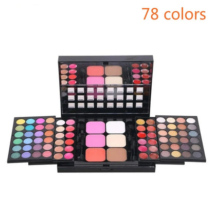 Fashionable, Bold and Beautiful Dress40/74/78 Colors Glitter Eyeshadow Palette Matte Waterproof Long Lasting Pressed Powder Cosmetics Kit  Fashion Women MakeUp Tools