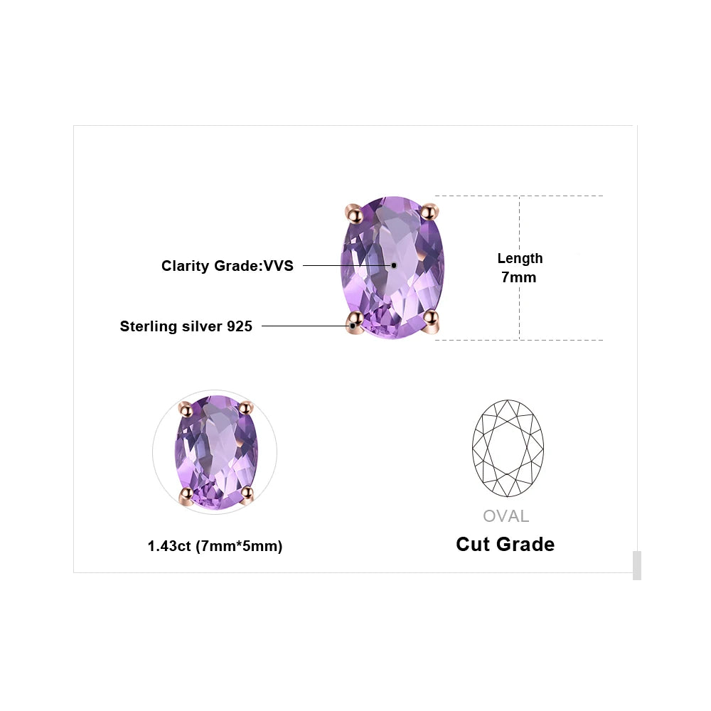 Fashionable, Bold and Beautiful DressJewelryPalace Rose Gold Yellow Gold Plated Oval Natural Amethyst Citrine Garnet Topaz Peridot 925 Sterling Silver Earrings Woman - Just The Fly Way