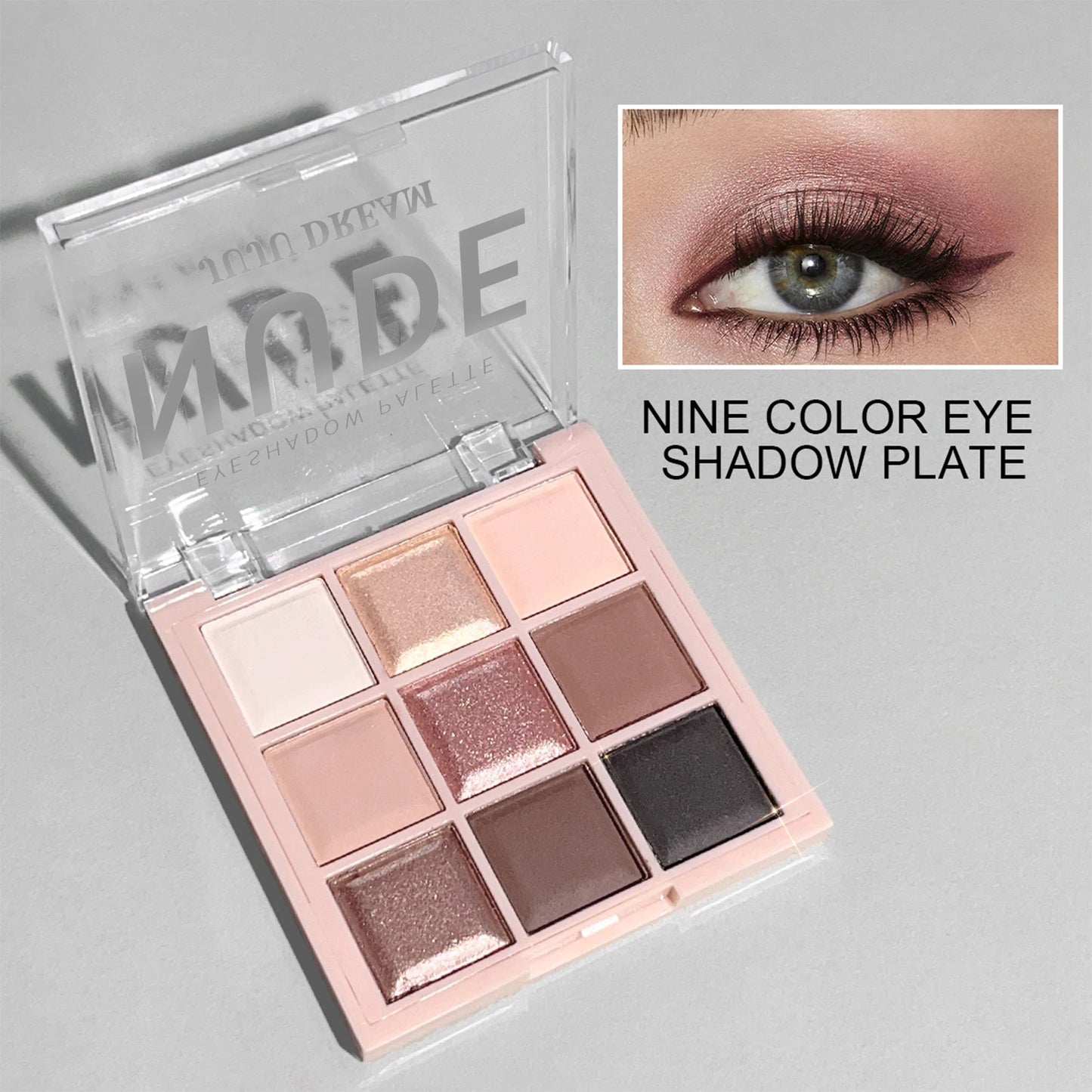 Fashionable, Bold and Beautiful DressJUJU DREAM 9-Color Eyeshadow Palette, Matte & Shimmer Finish, Soft Milk Tea Tones, Compact & Easy for Daily Student Makeup
