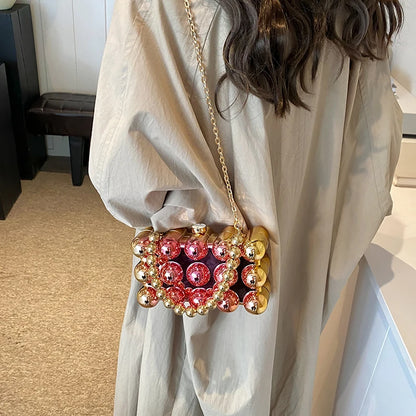 Acrylic Clutch Purse For Women Bubble Crossbody Purse Detachable Strap Square Handbag Wedding Prom Party Leisure Shopping Bag - Just The Fly Way