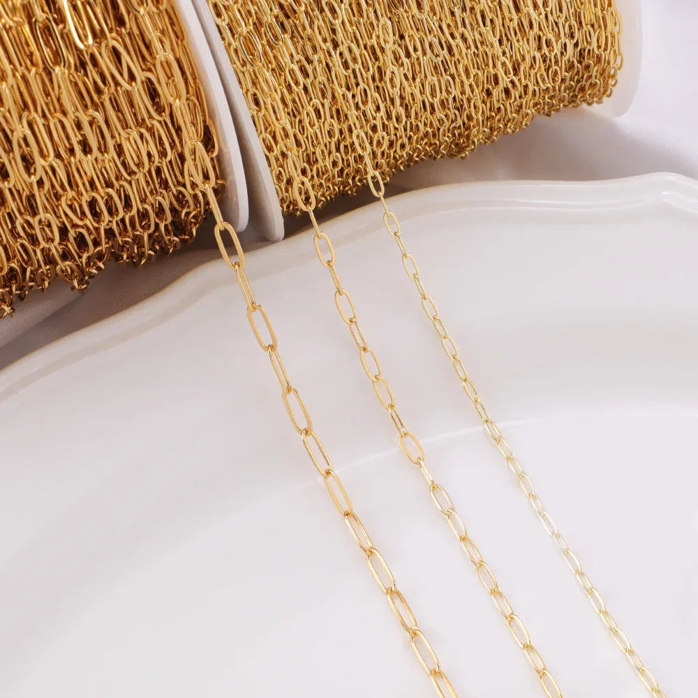 Shine On 18K Gold Plated Paperclip Chain for DIY Jewelry Lovers - Perfect for Necklaces & Bracelets - Just The Fly Way