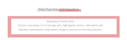 Cute Strawberry Ceramic Anti-scald Bowls and Spoon - Just The Fly Way
