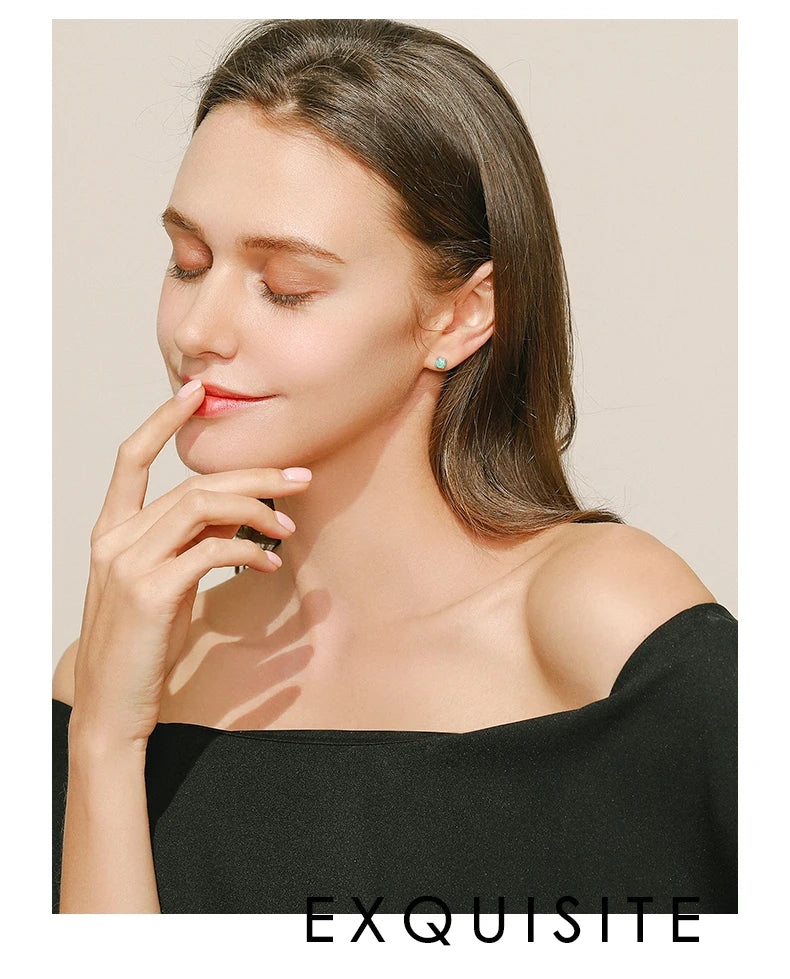 Fashionable, Bold and Beautiful DressMODIAN 925 Sterling Silver Fashion Stylish Natural Opal Stud Earrings For Women Girl Fine Jewelry Anniversary Gifts Accessories - Just The Fly Way