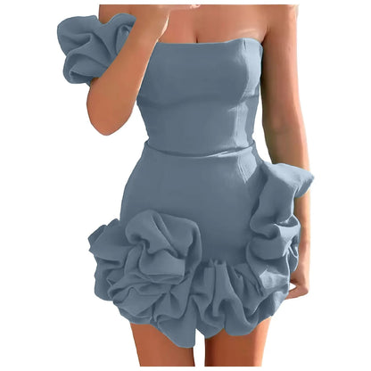 Fashionable, Bold and Beautiful DressWomen Chic Flower Cocktail Dress Alluring One Shoulder Homecoming Dresses For Girls Sexy Body Short Prom Party Vestidos 2025