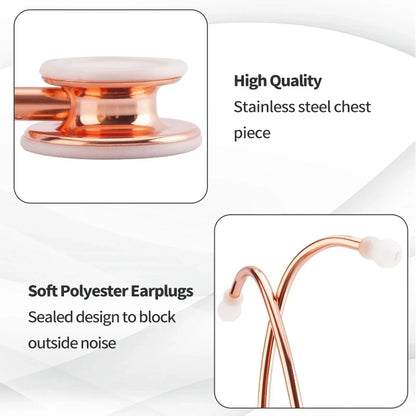 Fashionable, Bold and Beautiful DressClassic Professional Pink Cardiology Estetoscopio Double Head Cute Medical Doctor Nurse Student Physician Clinical Stethoscope