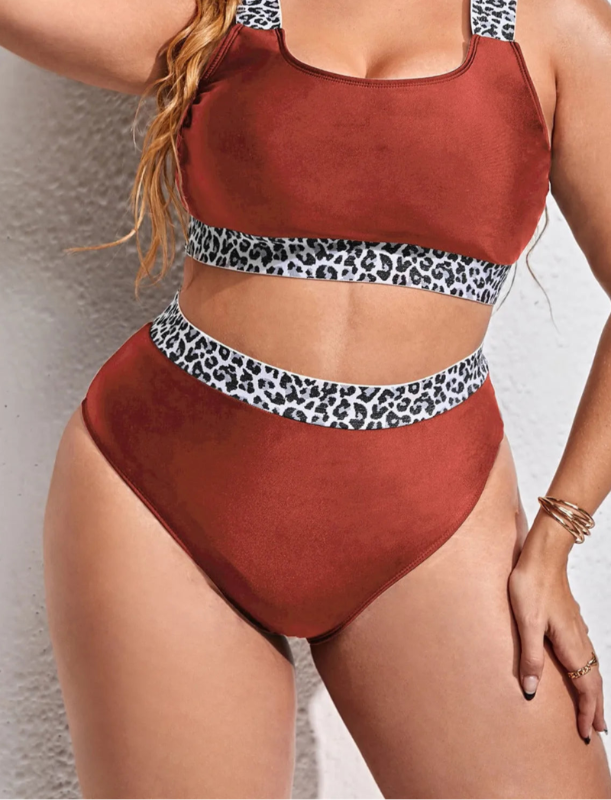 0XL - 4XL Splicing Bikini Plus Size Large Size Swimwear Women Swimsuit Female Two-pieces Bikini set Bather Bathing Suit V3785B - Just The Fly Way