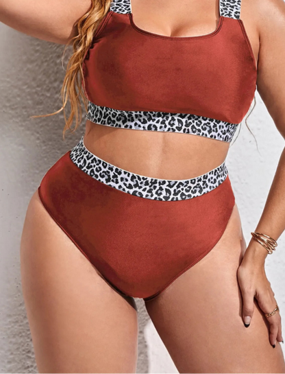 0XL - 4XL Splicing Bikini Plus Size Large Size Swimwear Women Swimsuit Female Two-pieces Bikini set Bather Bathing Suit V3785B - Just The Fly Way