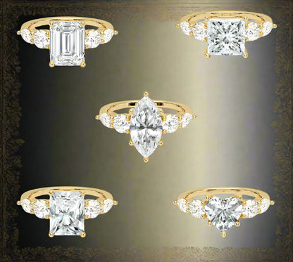 Shine Bright with Our 1CT Moissanite Engagement Ring for Glamorous Moments – 18K Gold Plated Silver - Just The Fly Way