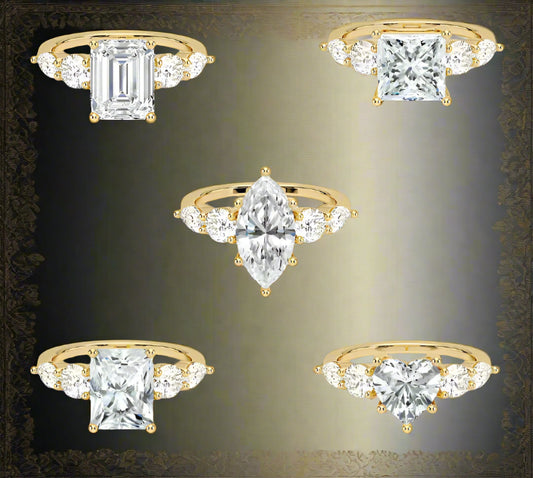 Shine Bright with Our 1CT Moissanite Engagement Ring for Glamorous Moments – 18K Gold Plated Silver - Just The Fly Way
