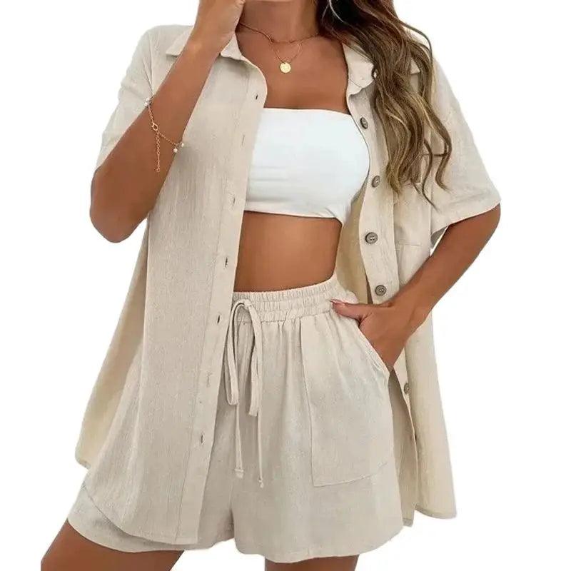 Summer Short Sleeve Shirt and Shorts, Two Piece Set - Just The Fly Way