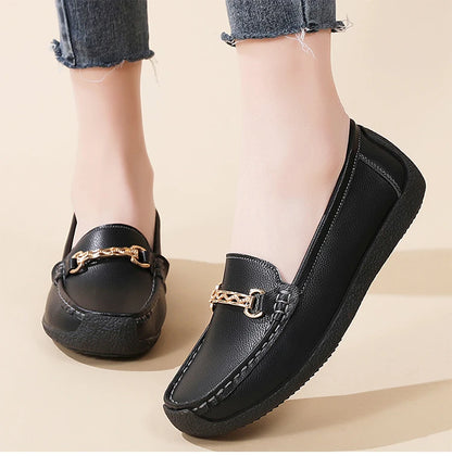 Fashionable, Bold and Beautiful DressWoman Shoes Leather Casual Shoes With Low Heels Loafers Women's Flats 2025 New Zapatos De Mujer Elegant Heel Footwear Women