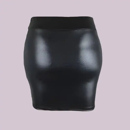 Upgrade Your Style with Our High Waist Faux Leather Mini Skirt - Just The Fly Way