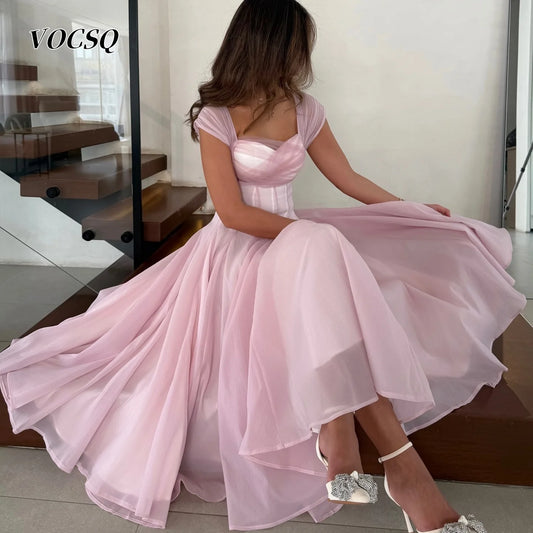 Women’s Sweetheart Prom Dresses Pink Tulle Evening Dresses A Line Homecoming Party Dress robe de soirée femme Customized