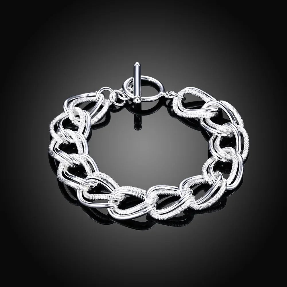 Shine On Sterling Silver Chain Bracelet for Men & Women - Perfect for Parties, Gifts & Weddings - Just The Fly Way