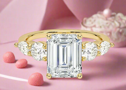 Shine Bright with Our 1CT Moissanite Engagement Ring for Glamorous Moments – 18K Gold Plated Silver - Just The Fly Way