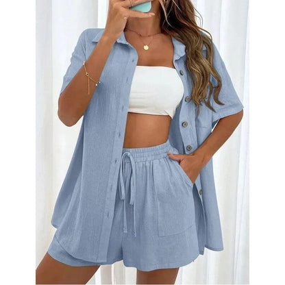 Summer Short Sleeve Shirt and Shorts, Two Piece Set - Just The Fly Way